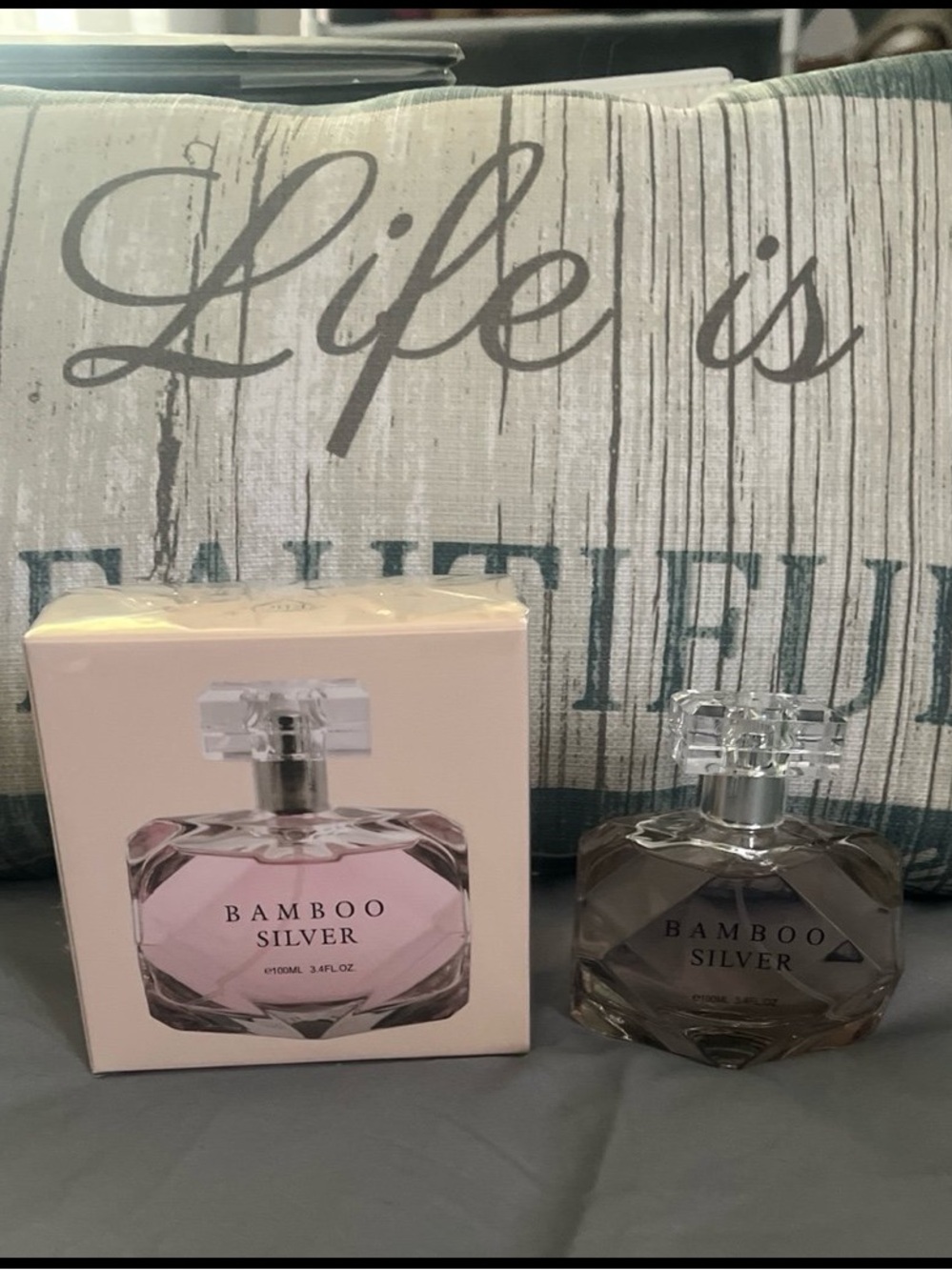 Bamboo Silver Eau de Parfum - Pale Pink & Smoky Gray Bottle (Sprayed Once)